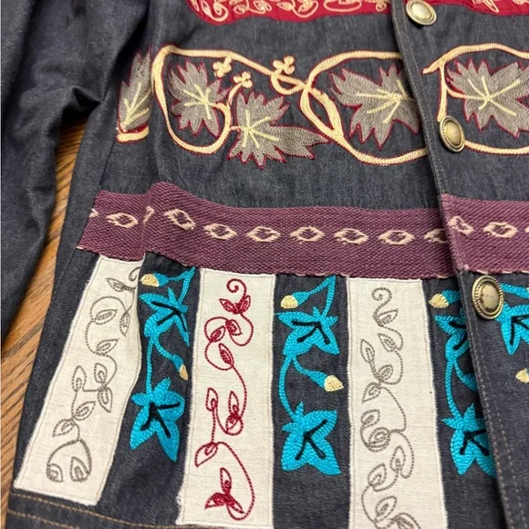 Indigo Women's Embroidered Jacket - Black with Multicolor Accents - Picture 8 of 9